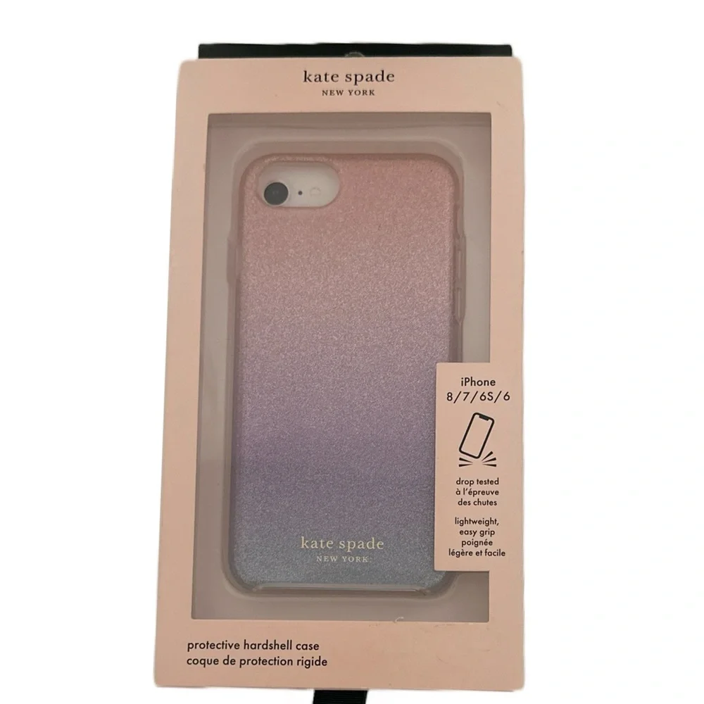 Kate Spade Ombre Glitter iPhone 6 6s 7 8 Case Pink Blue NWT
